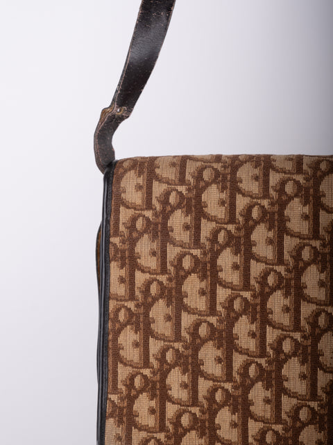 Dior Vintage Trotter Monogram Flap Shoulder Bag