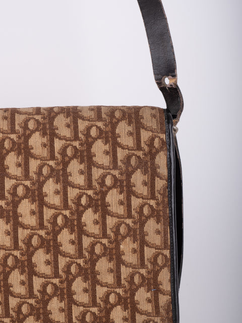 Dior Vintage Trotter Monogram Flap Shoulder Bag