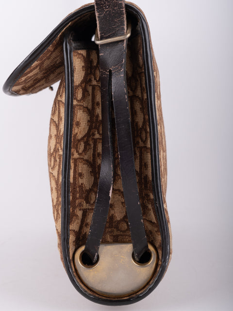 Dior Vintage Trotter Monogram Flap Shoulder Bag