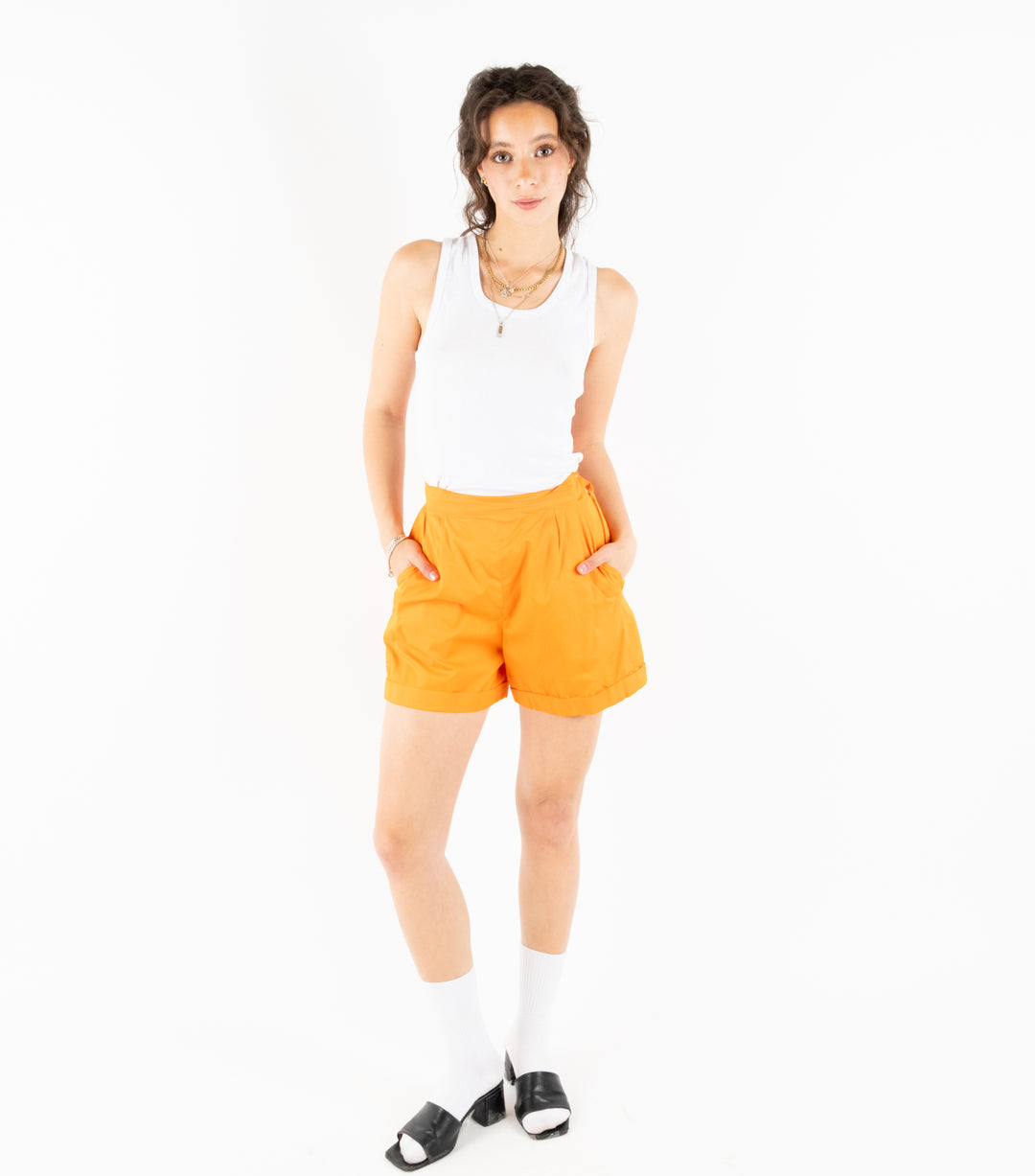 Cotton Orange Shorts