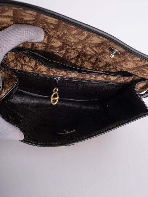 Dior Vintage Trotter Monogram Flap Shoulder Bag