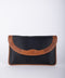 dior Vintage Black Leather Envelope Clutch