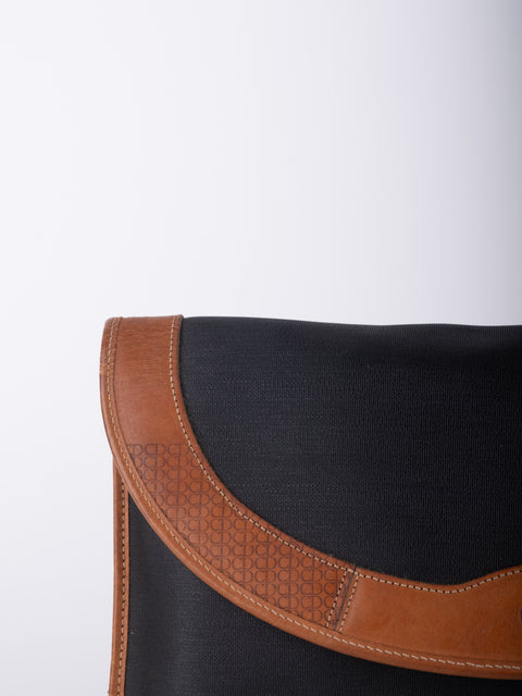 dior Vintage Black Leather Envelope Clutch