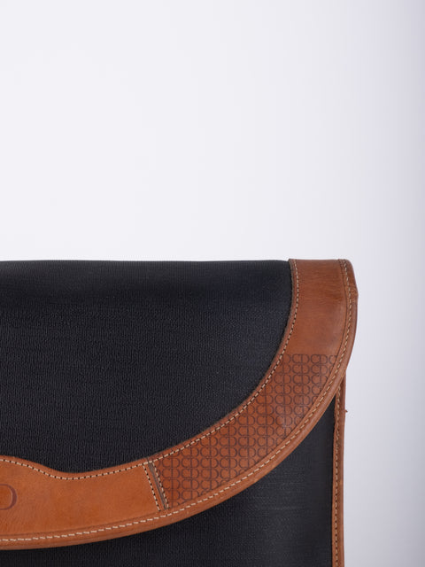dior Vintage Black Leather Envelope Clutch