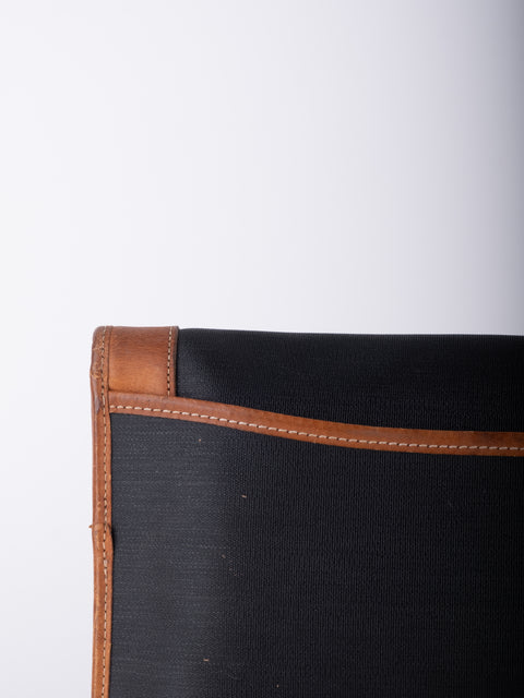 dior Vintage Black Leather Envelope Clutch