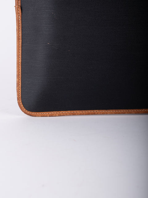 dior Vintage Black Leather Envelope Clutch