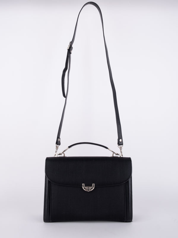 Vintage Black Top Handle Crossbody Bag