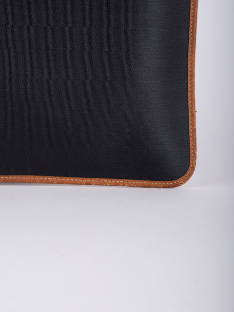 dior Vintage Black Leather Envelope Clutch