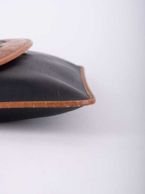 dior Vintage Black Leather Envelope Clutch