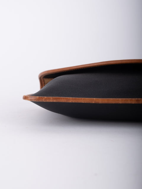 dior Vintage Black Leather Envelope Clutch