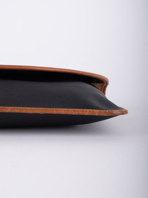 dior Vintage Black Leather Envelope Clutch