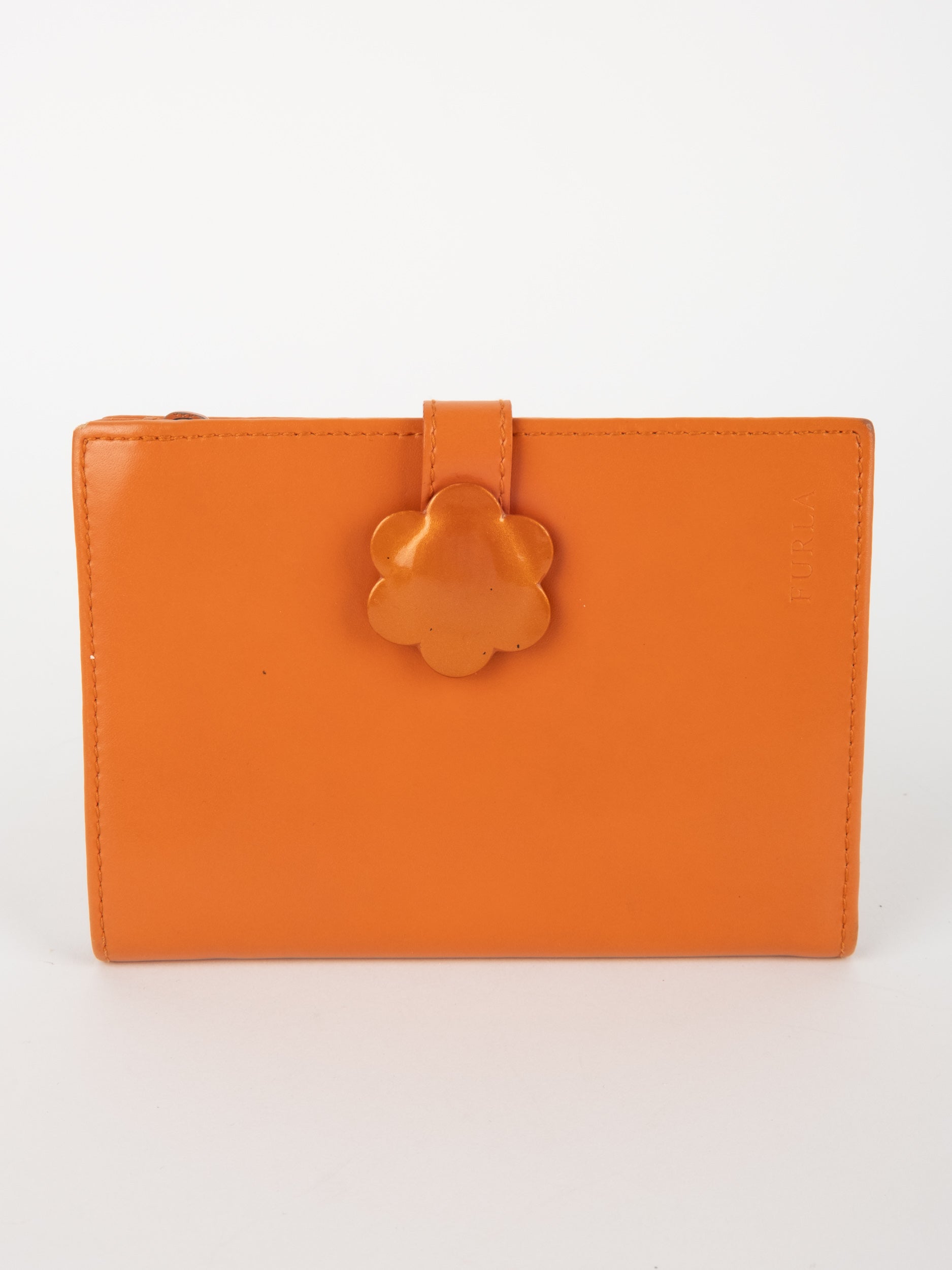 FURLA Leather Wallet Orange