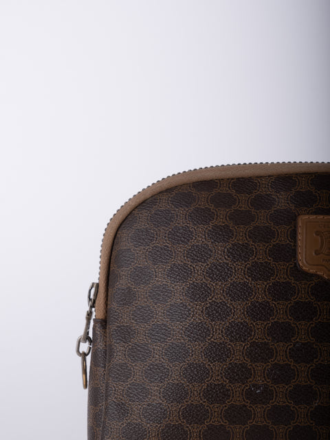 Celine Macadam Vintage Brown Cosmetic Pouch