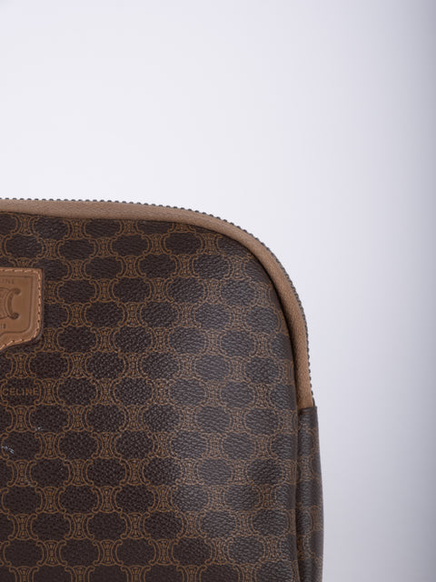 Celine Macadam Vintage Brown Cosmetic Pouch
