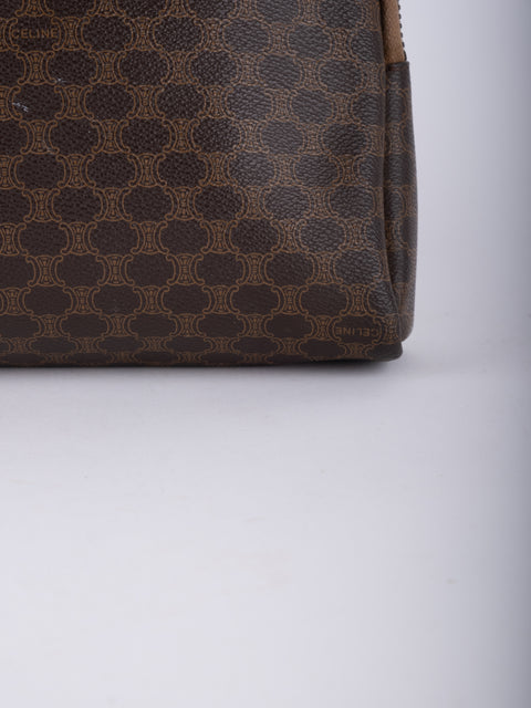 Celine Macadam Vintage Brown Cosmetic Pouch