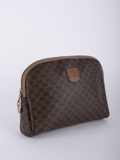 Celine Macadam Vintage Brown Cosmetic Pouch