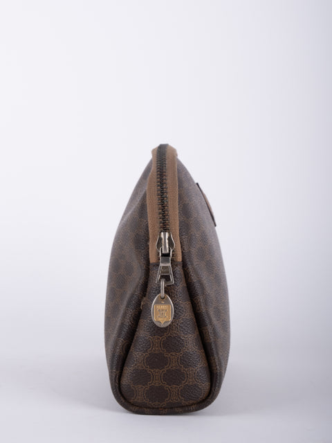 Celine Macadam Vintage Brown Cosmetic Pouch