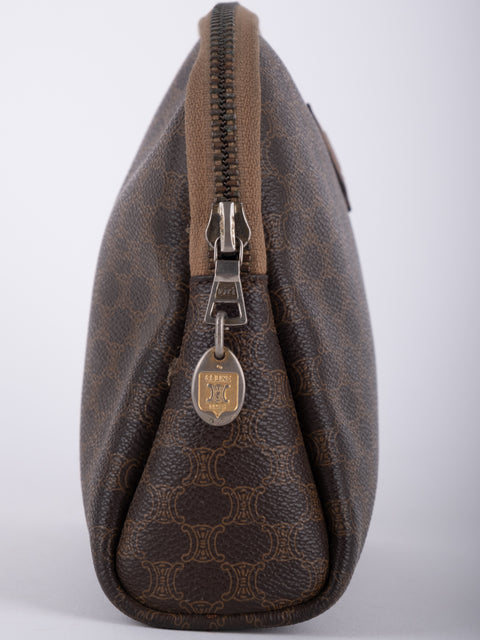 Celine Macadam Vintage Brown Cosmetic Pouch