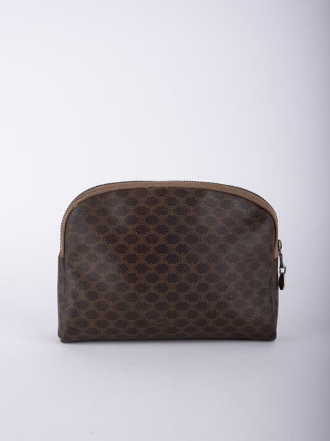 Celine Macadam Vintage Brown Cosmetic Pouch