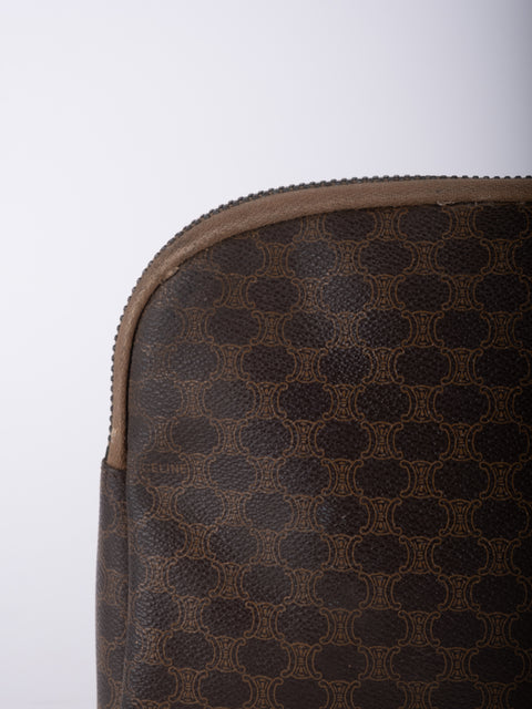 Celine Macadam Vintage Brown Cosmetic Pouch
