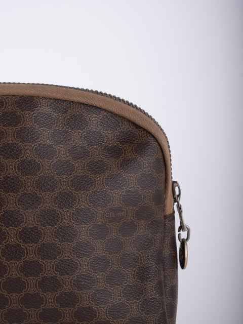 Celine Macadam Vintage Brown Cosmetic Pouch