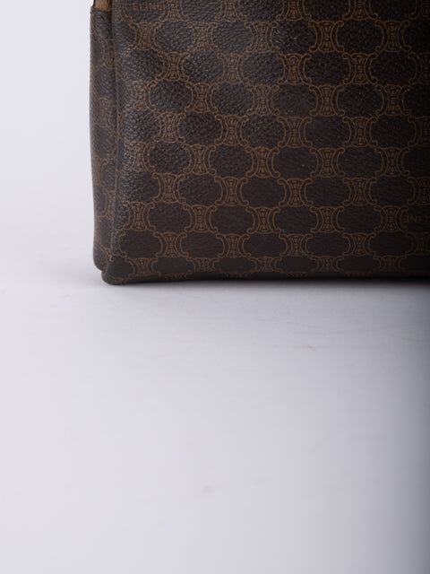 Celine Macadam Vintage Brown Cosmetic Pouch