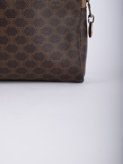 Celine Macadam Vintage Brown Cosmetic Pouch