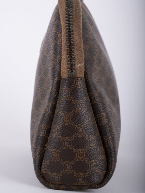 Celine Macadam Vintage Brown Cosmetic Pouch