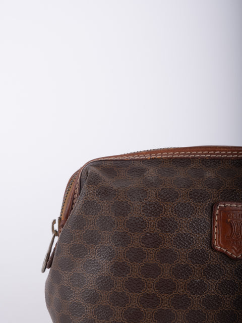 Celine Macadam Vintage Brown Cosmetic Bag