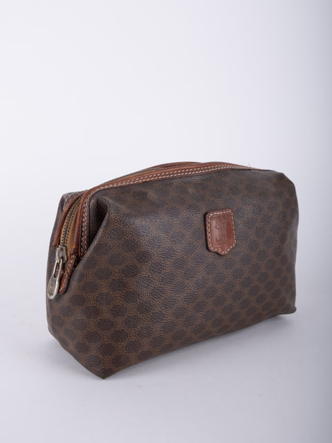 Celine Macadam Vintage Brown Cosmetic Bag