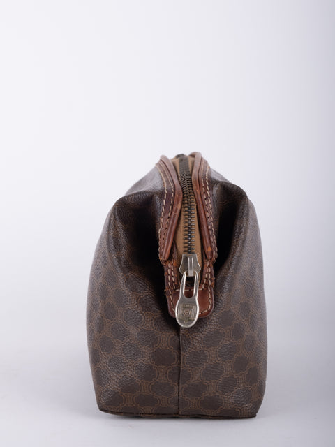 Celine Macadam Vintage Brown Cosmetic Bag