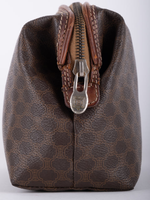 Celine Macadam Vintage Brown Cosmetic Bag