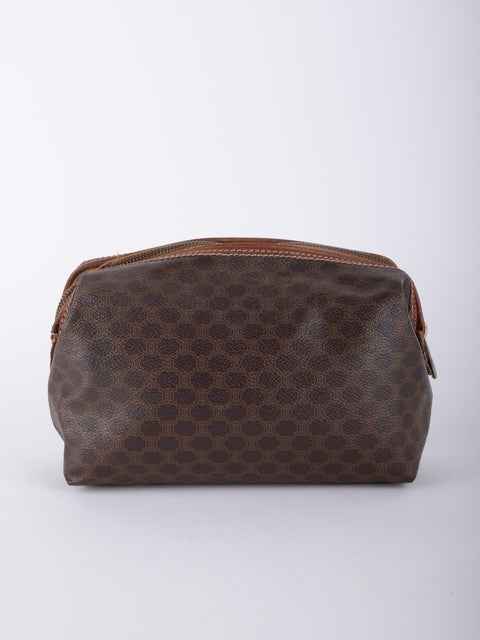 Celine Macadam Vintage Brown Cosmetic Bag