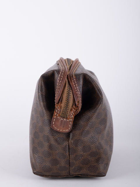 Celine Macadam Vintage Brown Cosmetic Bag