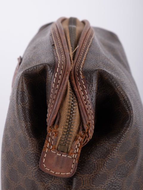 Celine Macadam Vintage Brown Cosmetic Bag