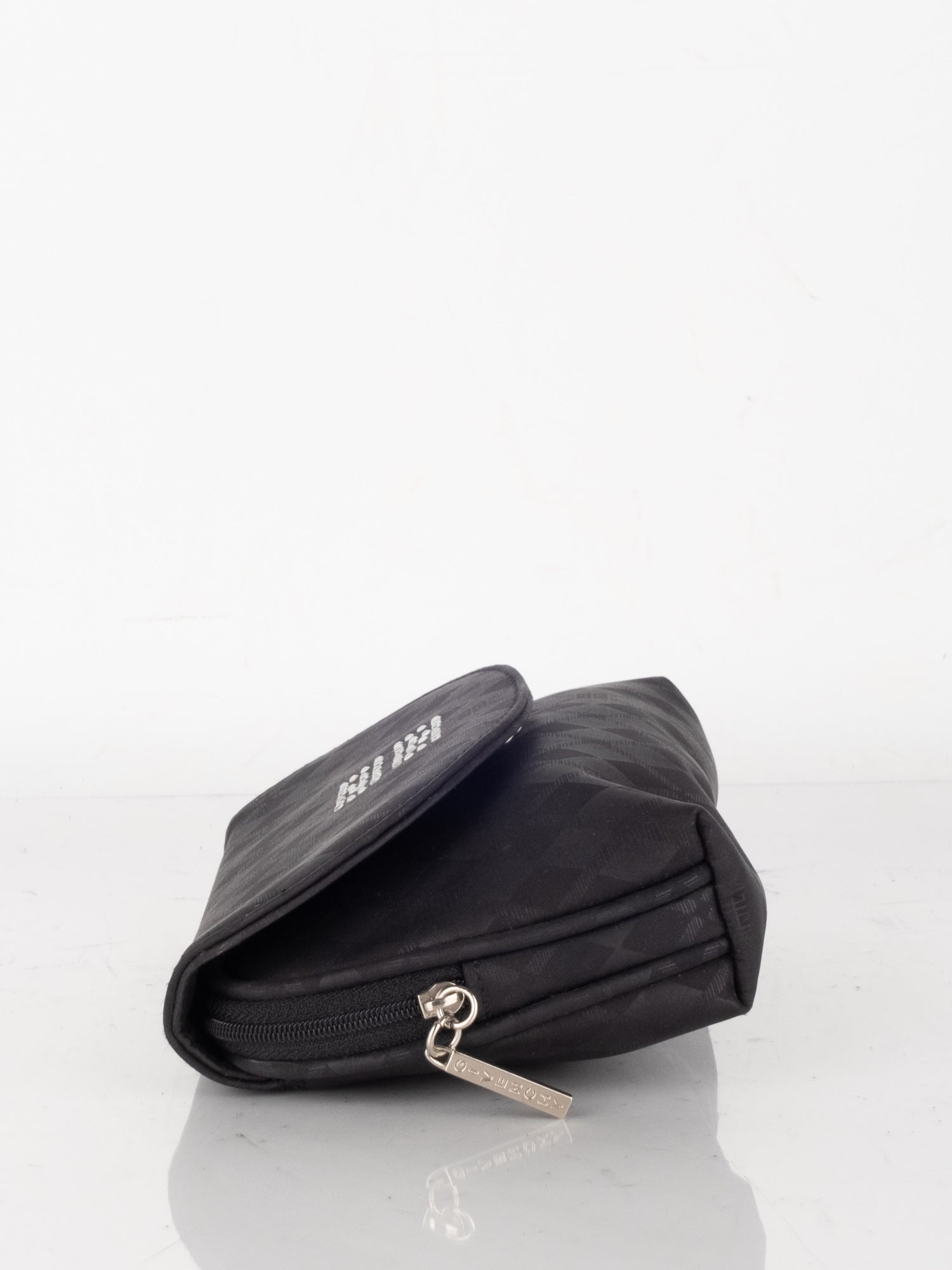 Givenchy Black Satin Flap Bag with Rhinestone Logo