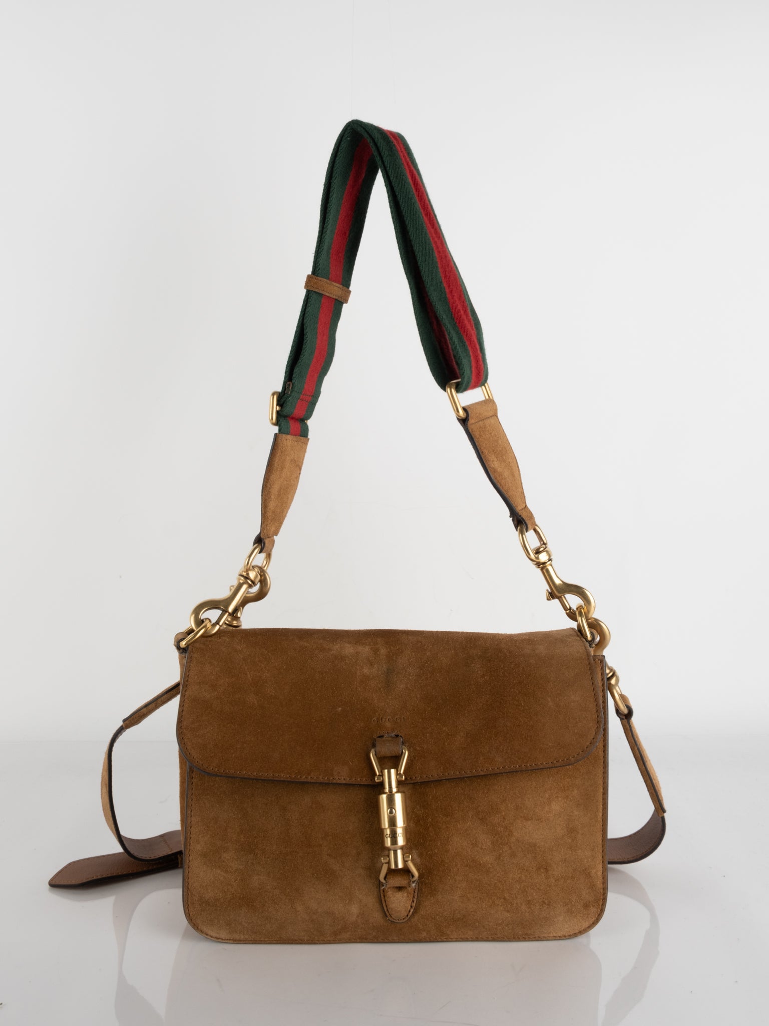 Gucci Vintage Jackie Suede Bag – Brown Leather Trim