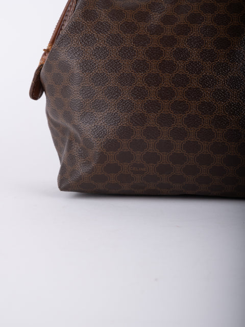 Celine Macadam Vintage Brown Rounded Cosmetic Bag