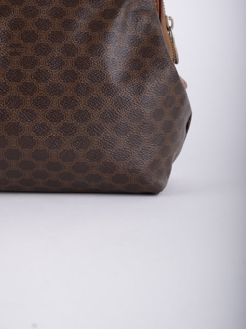 Celine Macadam Vintage Brown Rounded Cosmetic Bag