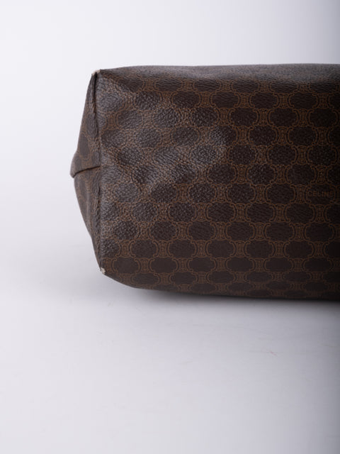 Celine Macadam Vintage Brown Rounded Cosmetic Bag