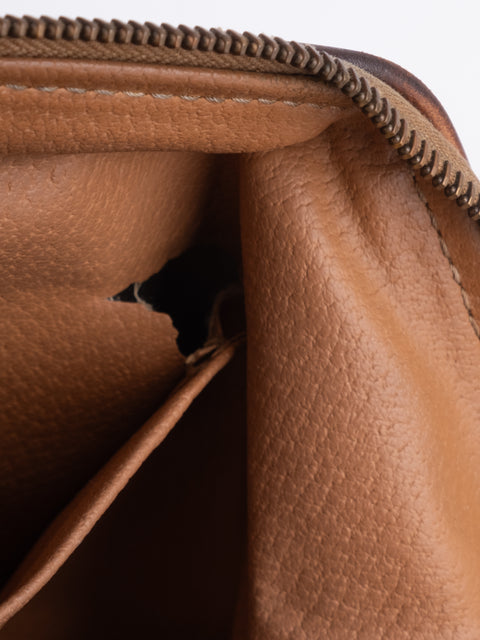 Celine Macadam Vintage Brown Rounded Cosmetic Bag