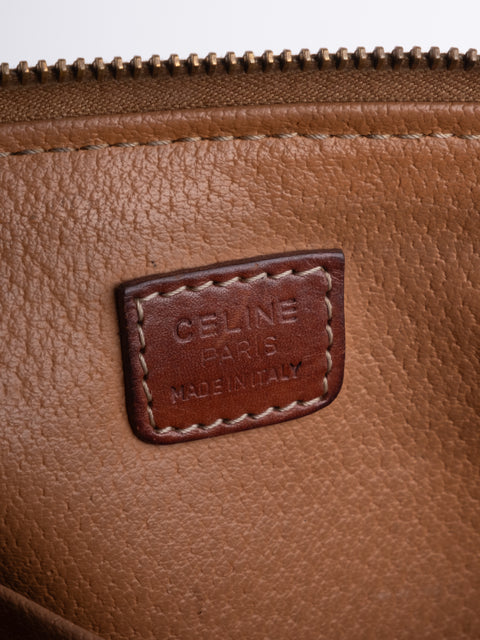 Celine Macadam Vintage Brown Rounded Cosmetic Bag