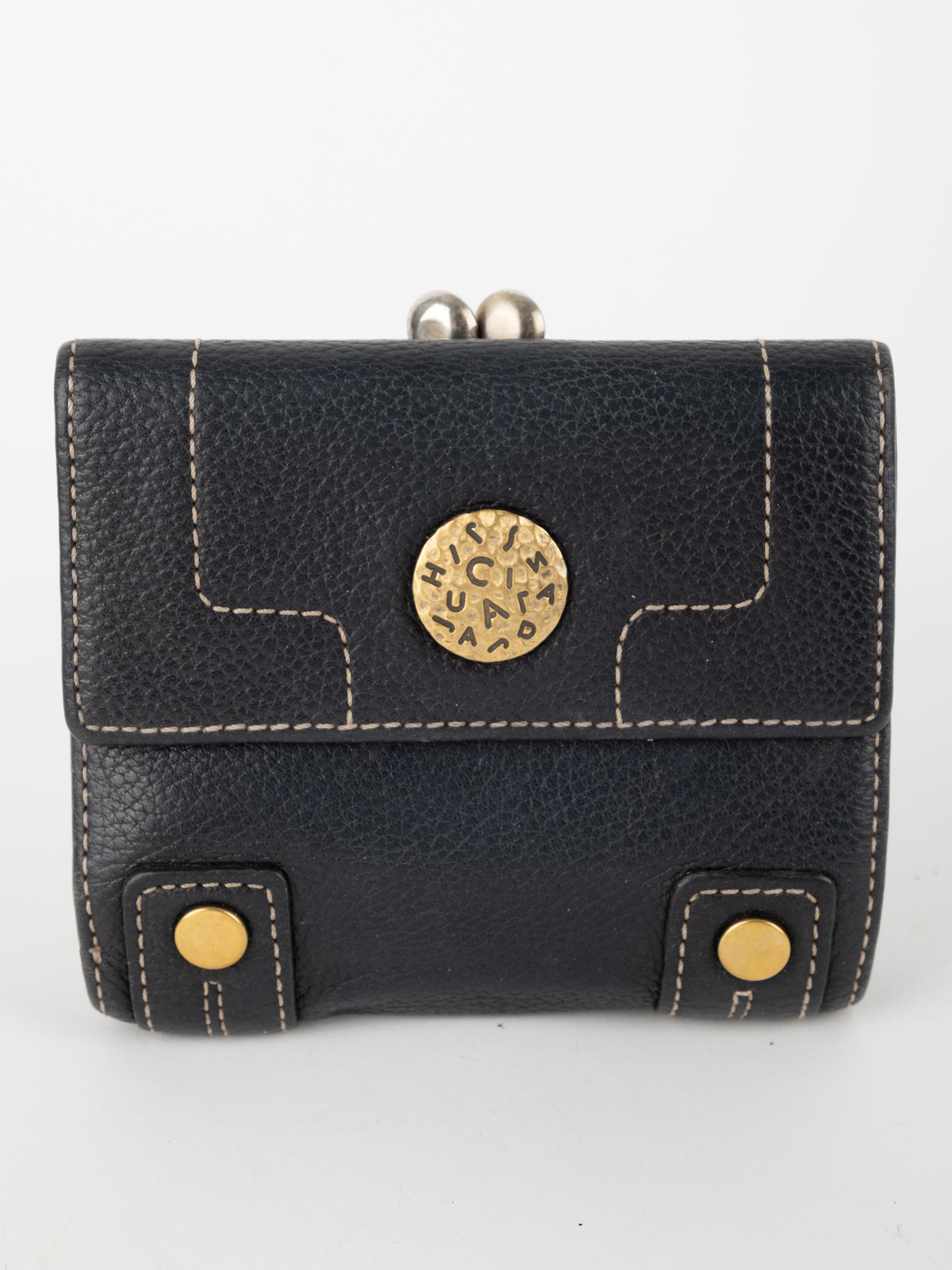 CHRISTIAN Leather Wallet Black