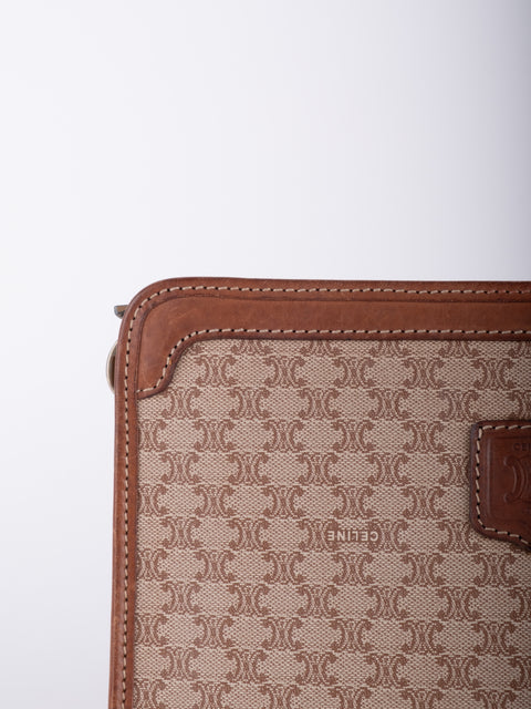 Celine Macadam Vintage Beige Zip Pouch