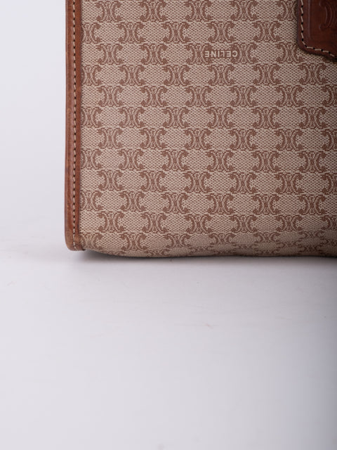 Celine Macadam Vintage Beige Zip Pouch