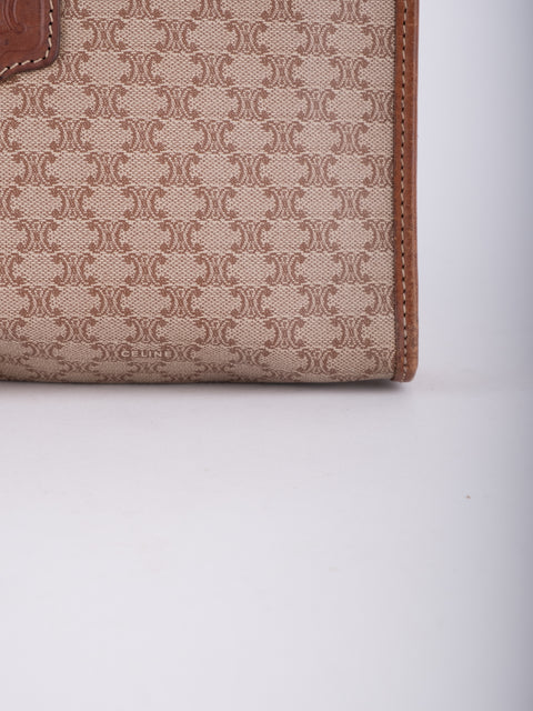 Celine Macadam Vintage Beige Zip Pouch
