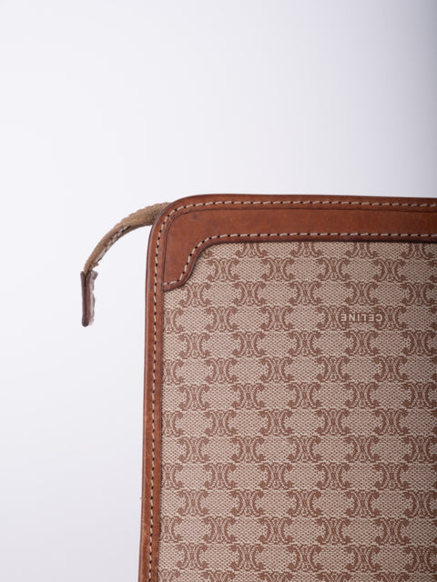 Celine Macadam Vintage Beige Zip Pouch