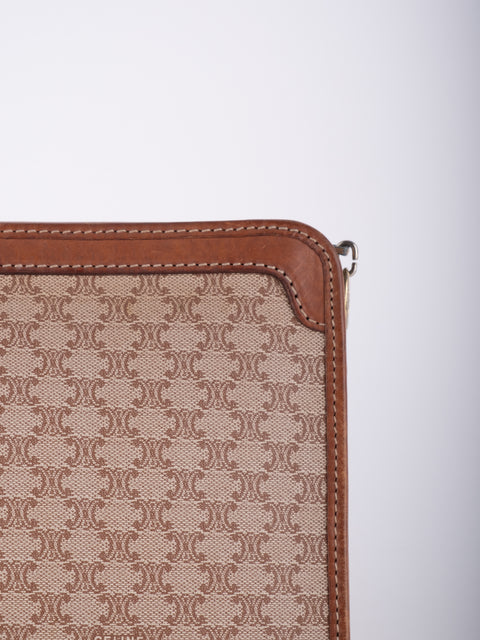 Celine Macadam Vintage Beige Zip Pouch