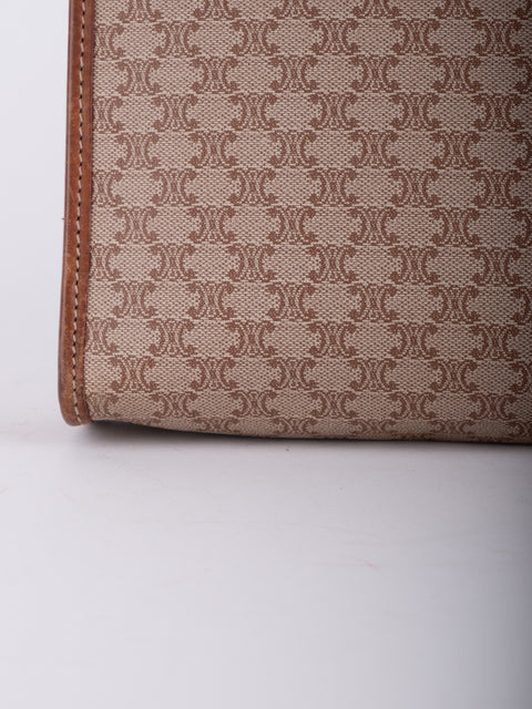 Celine Macadam Vintage Beige Zip Pouch