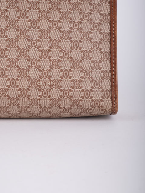 Celine Macadam Vintage Beige Zip Pouch